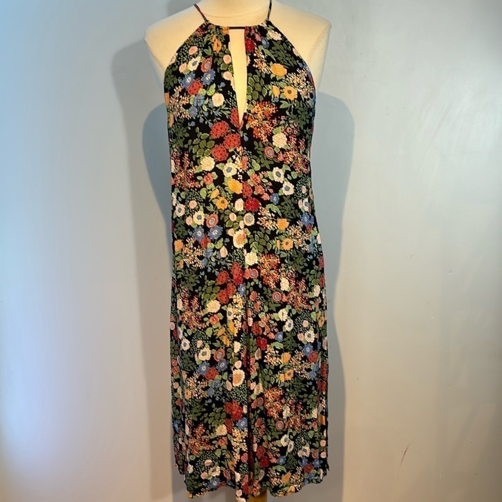 Zara floral skinny strap flowy dress size large - Picture 2 of 9